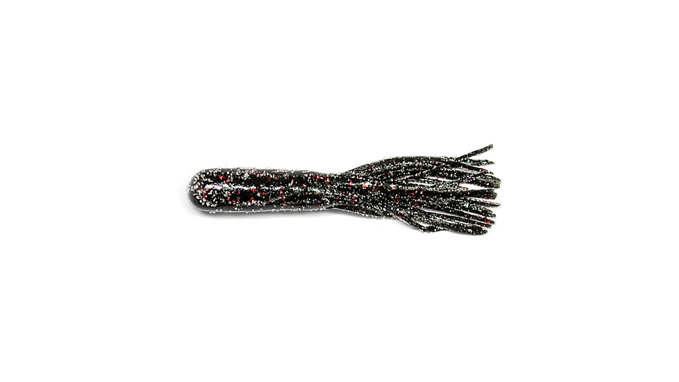 Lunkerhunt Spicy Tube, 1, 4.25in, Black/Red Fleck, LHPST4000