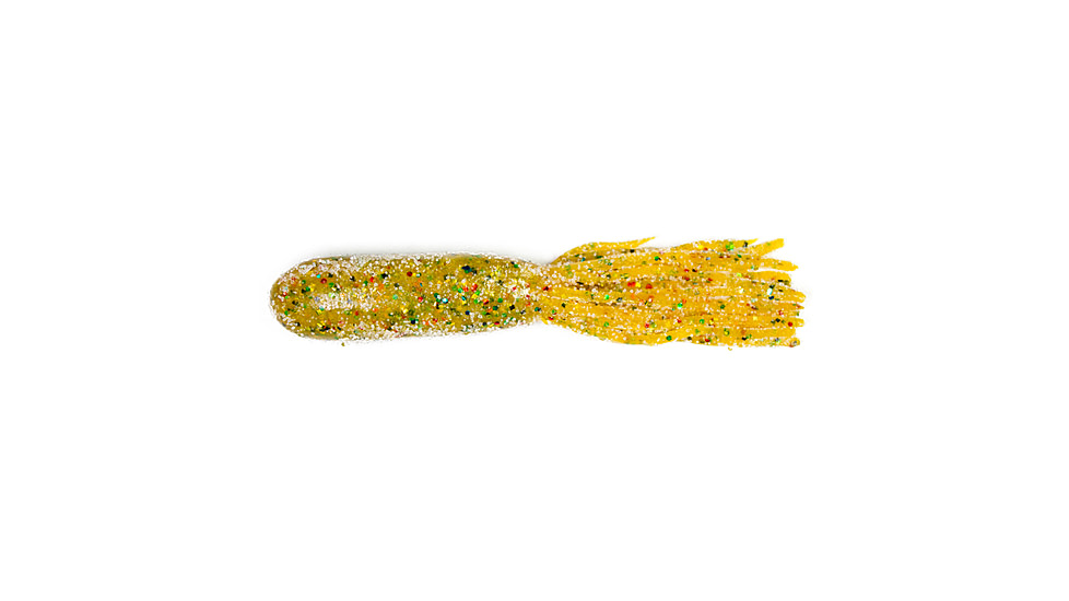 Lunkerhunt Spicy Tube, 1, 4.25in, Mustard Sparkle, LHPST4005