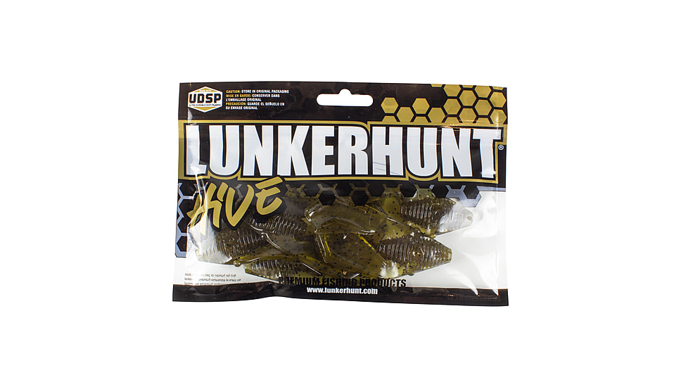 Lunkerhunt Tandem Trailer Soft Bait, 1, 3in, Green Pumpkin, CHKTR01