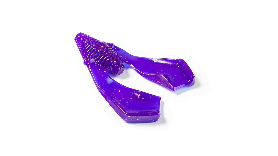 Lunkerhunt Tandem Trailer Soft Bait, 1, 3in, Purple Silver Fleck, CHKTR04