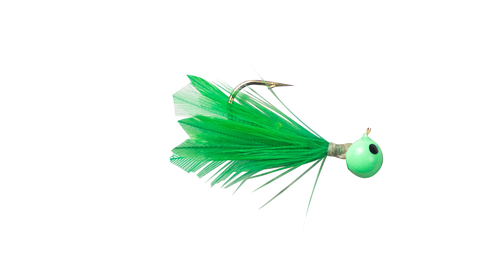 Lunkerhunt Tungsten Full Effect Jig, Fluorescent Green Glow, 1/32 oz, FEJ04