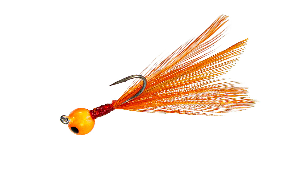 Lunkerhunt Tungsten Full Effect Jig, Fluorescent Orange Glow, 1/32 oz, FEJ06