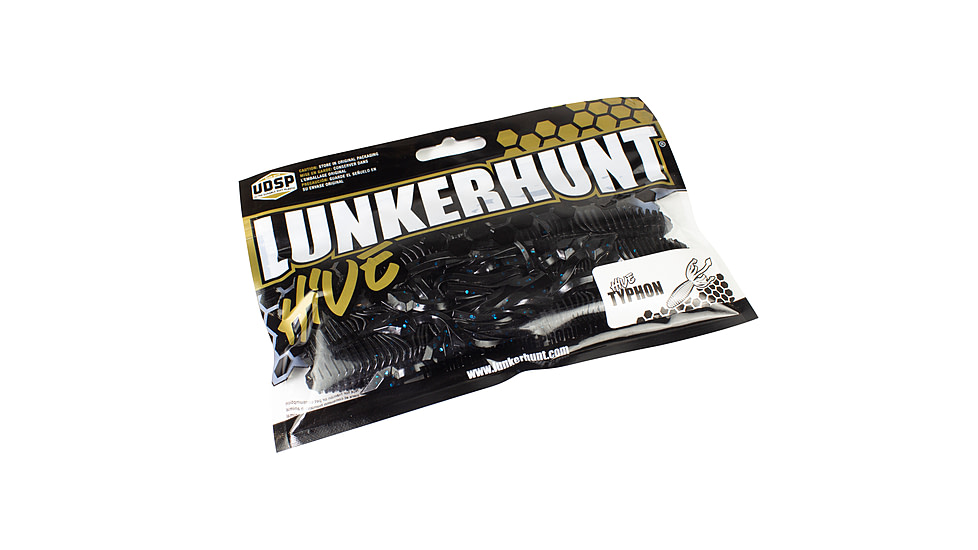 Lunkerhunt Typhon Tube, 6, 3.5in, Black Blue Fleck, SBTUBE04