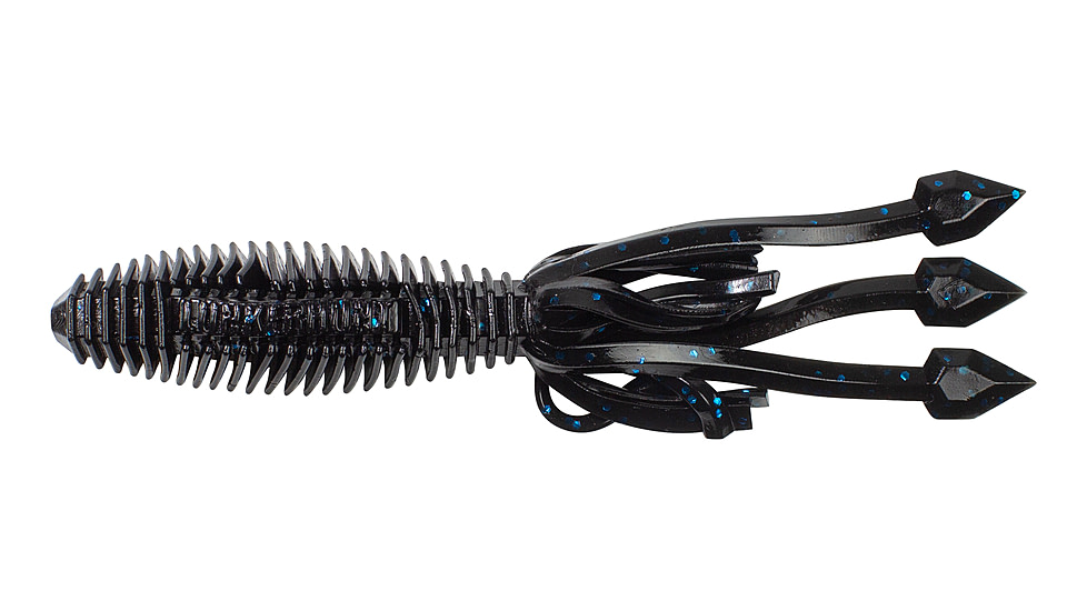 Lunkerhunt Typhon Tube, 6, 3.5in, Black Blue Fleck, SBTUBE04