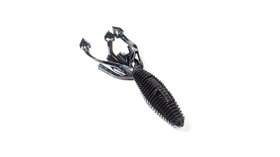 Lunkerhunt Typhon Tube, 6, 3.5in, Black Blue Fleck, SBTUBE04