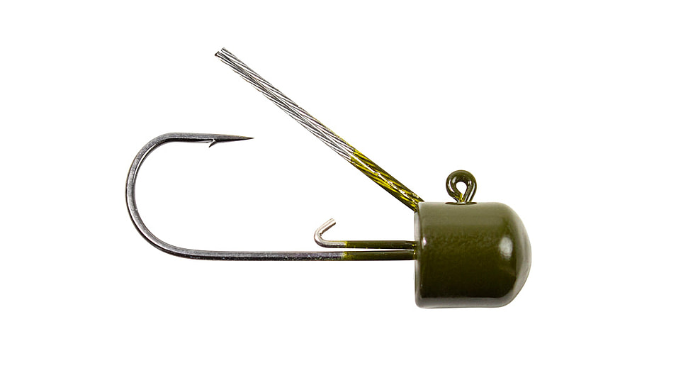 Lunkerhunt Weedless Mushroom Head Jig, Green Pumpkin, 1/4 oz, WMH04