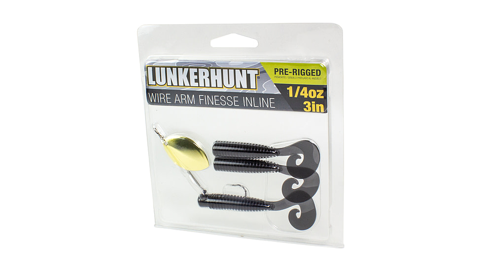 Lunkerhunt Wirearm Finesse Kit - Inline Spinner, Black, 3in &amp; 1/4 oz, WAFKIS05