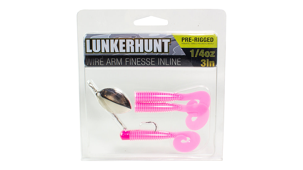 Lunkerhunt Wirearm Finesse Kit - Inline Spinner, Bubble Gum, 3in &amp; 1/4 oz, WAFKIS03
