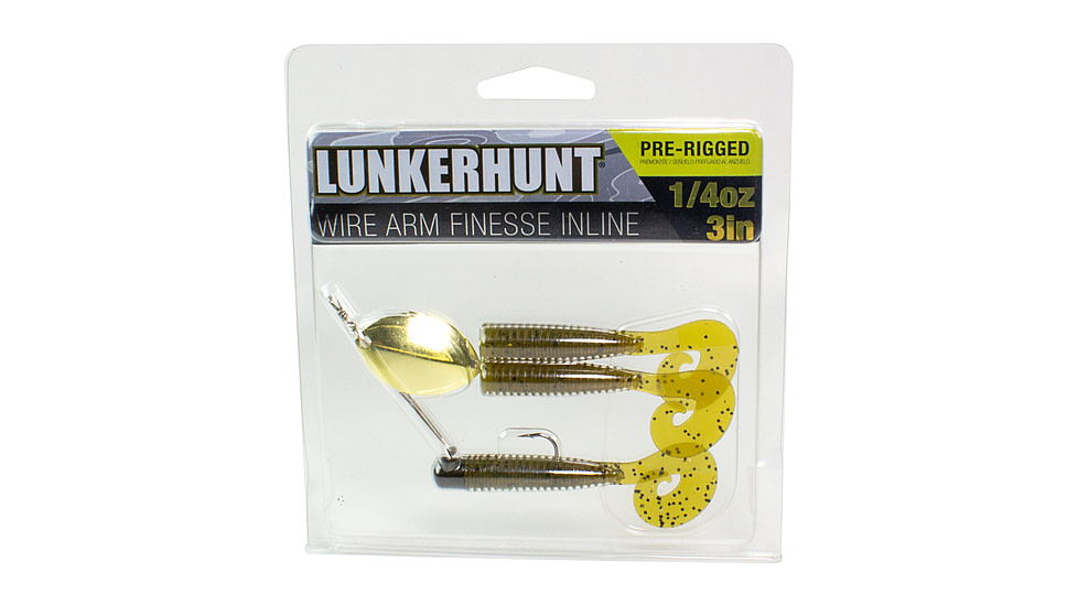 Lunkerhunt Wirearm Finesse Kit - Inline Spinner, Green Pumpkin, 3in &amp; 1/4 oz, WAFKIS01
