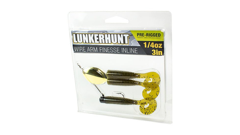 Lunkerhunt Wirearm Finesse Kit - Inline Spinner, Green Pumpkin, 3in &amp; 1/4 oz, WAFKIS01