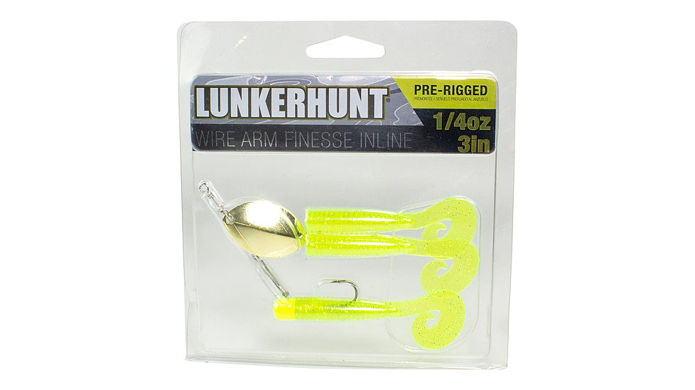Lunkerhunt Wirearm Finesse Kit - Inline Spinner, Nitro Glow, 3in &amp; 1/4 oz, WAFKIS02