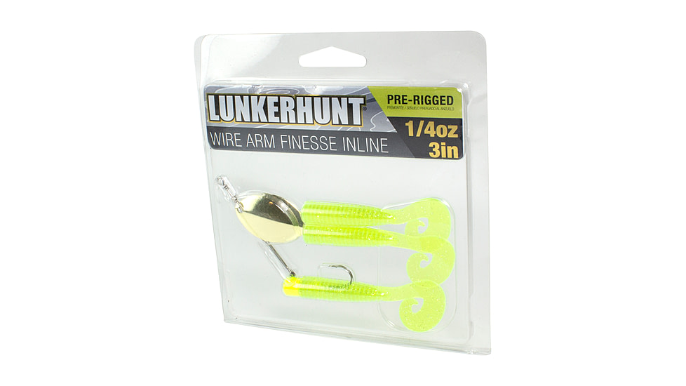 Lunkerhunt Wirearm Finesse Kit - Inline Spinner, Nitro Glow, 3in &amp; 1/4 oz, WAFKIS02