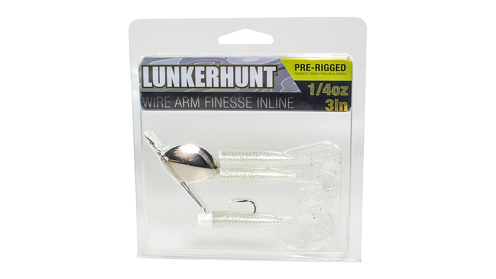 Lunkerhunt Wirearm Finesse Kit - Inline Spinner, White Ice, 3in &amp; 1/4 oz, WAFKIS04
