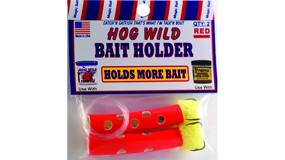 Magic Bait Hog Wild Bronze Hook, Treble/Baitholder, Red, Size 4, 2 Per Pack, 48-59