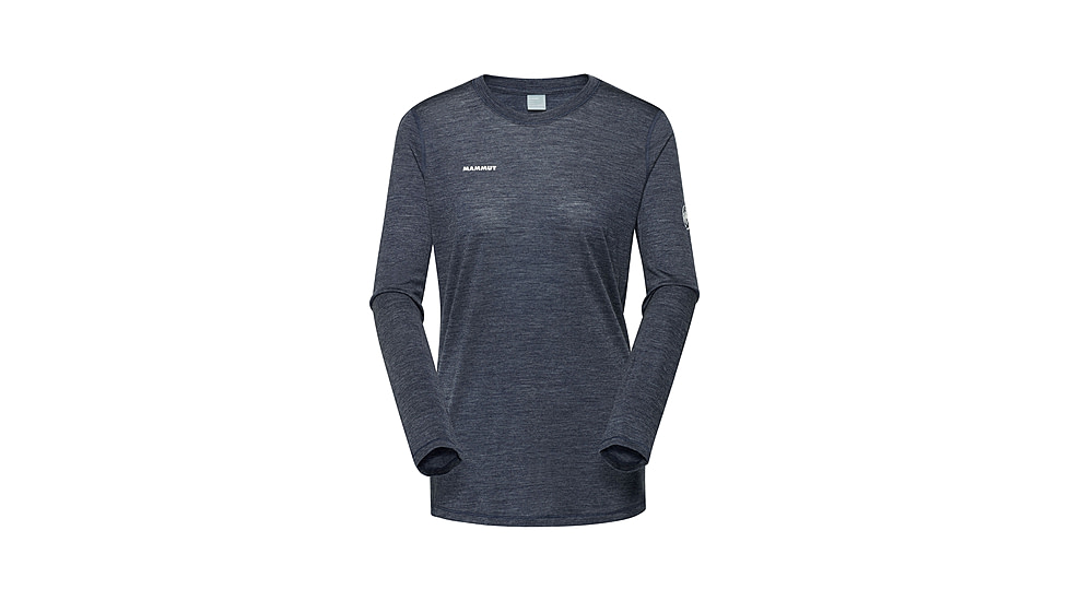 Mammut Tree Wool FL Longsleeve T-Shirt - Womens, Marine Melange, M, 1016-01700-5784-114