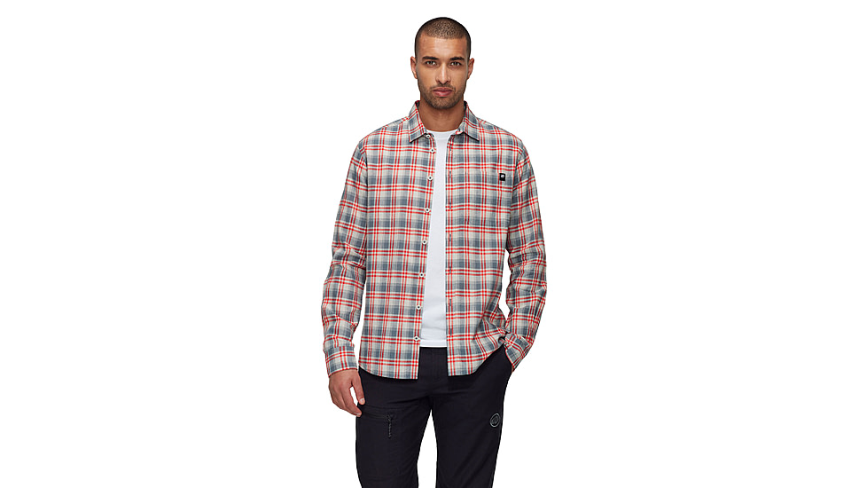 Mammut Trovat Summer Longsleeve Shirt - Mens, Silver Sage-Mammut Red, S, 1015-01610-1310-113