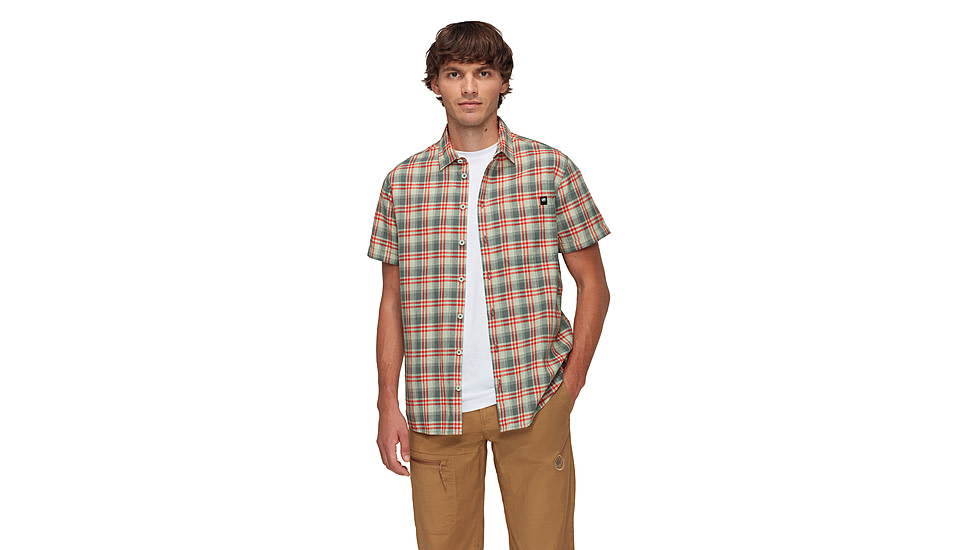 Mammut Trovat Summer Shirt - Mens, Silver Sage-Mammut Red, XXL, 1015-01620-1310-117