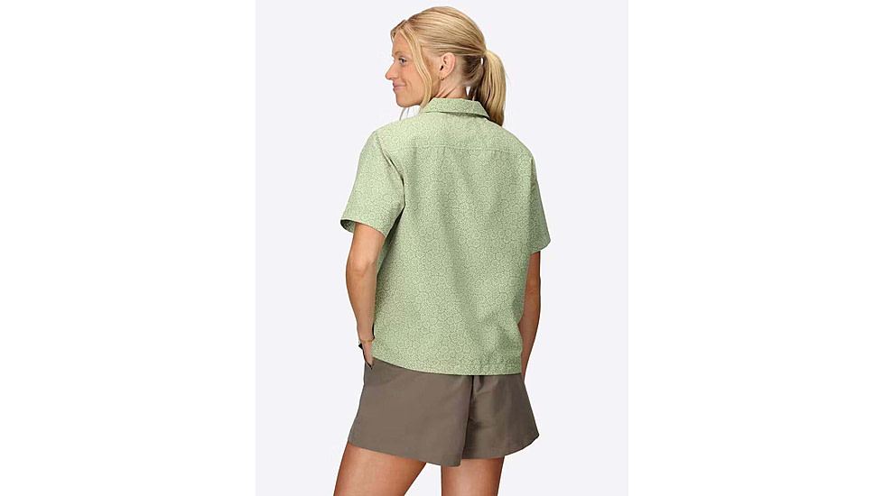 Marmot AirExchange SolarShield Camp Novelty SS Shirt - Womens, Agate Green Mini Bloom, S, M16118-24284S