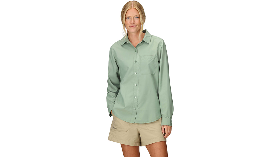 Marmot AirExchange SolarShield LS Shirt - Womens, Agate Green, S, M16056-24373S