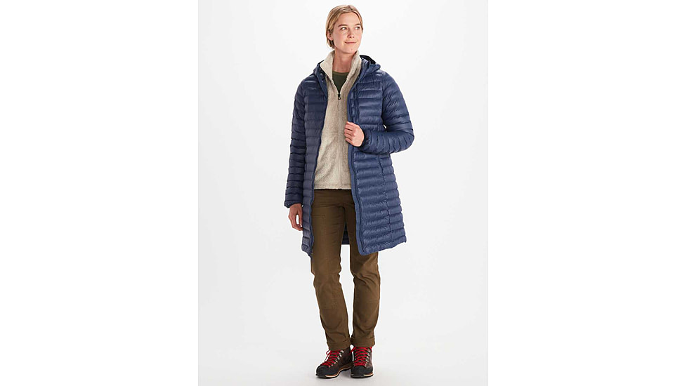 Marmot Echo Featherless Long Jacket - Womens, Arctic Navy Shiny, Extra SmallMediumaLargeLarge, M15871-20952-XS