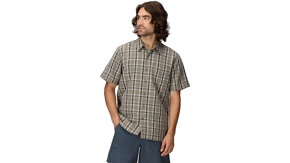Marmot Eldridge Novelty Classic SS - Mens, Claystone Oliver Plaid, S, M10665-24290S