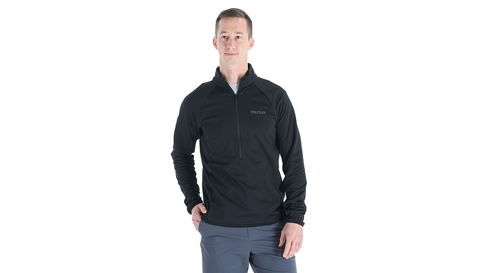 Marmot Leconte Fleece 1/2 Zip - Mens, Black, Medium, M15381-001-M