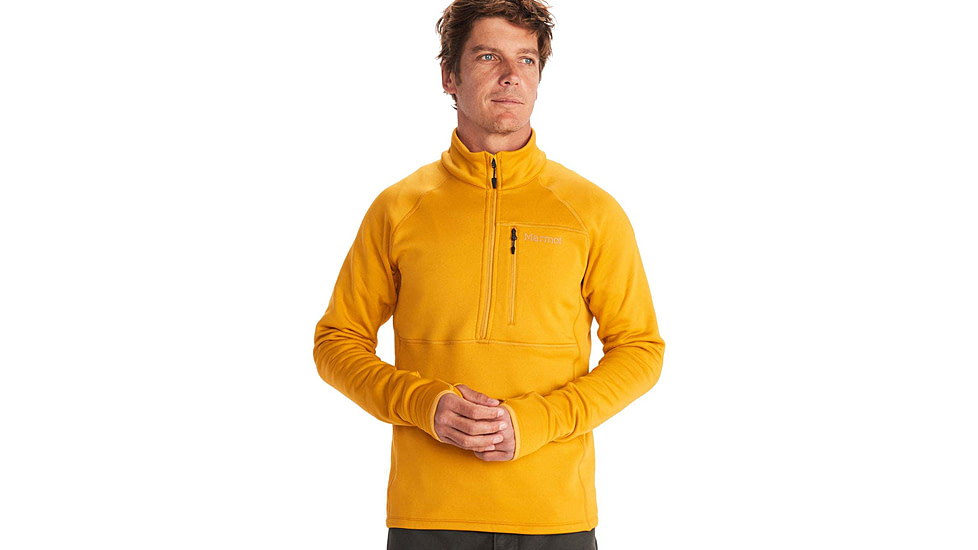Marmot Olden Polartec 1/2 Zip - Men's, Small, Yellow Gold, M13183-9472-S