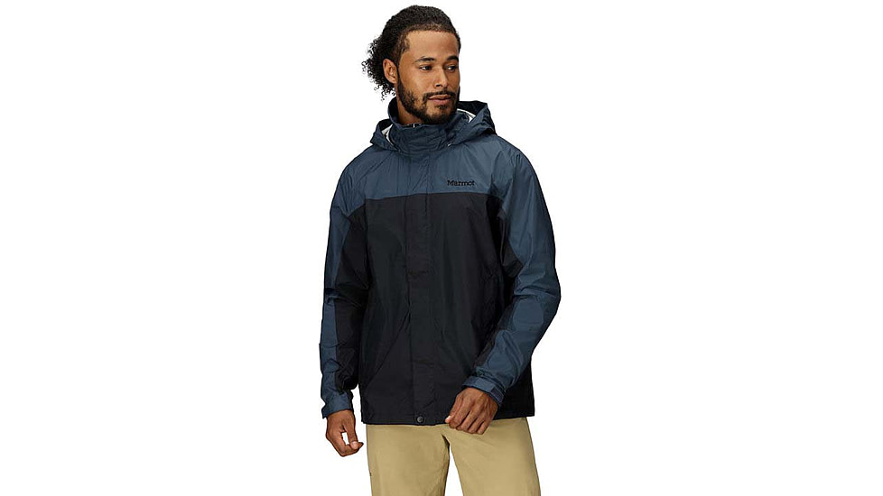 Marmot PreCip Eco Jacket - Mens, Black/Thunderhead, S, M15881-24392S