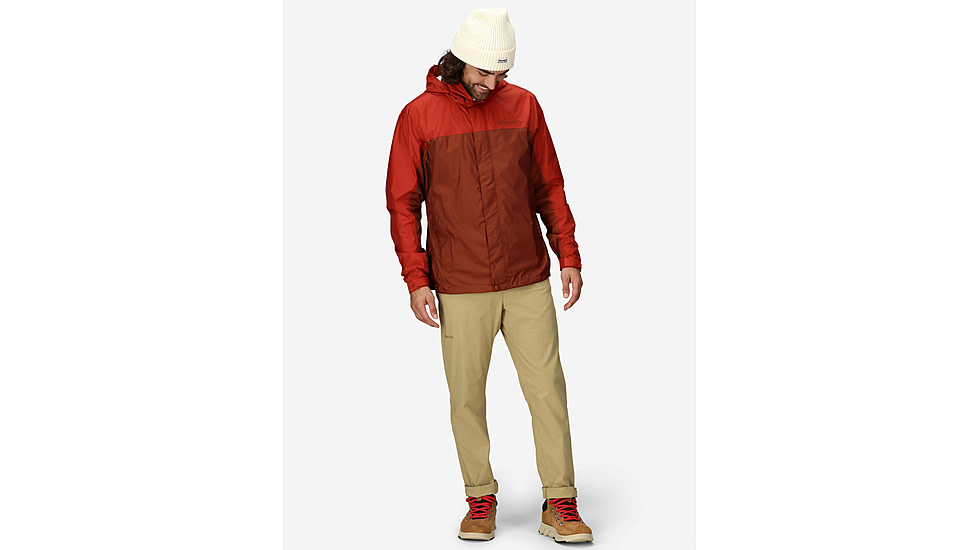 Marmot PreCip Eco Jacket - Mens, Pecan/Sumac, M, M15881-24396M