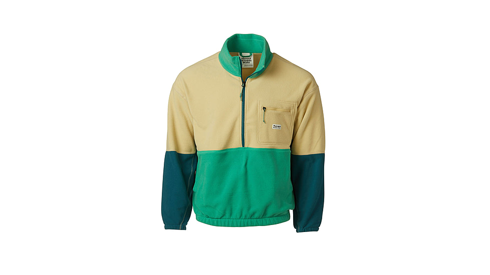 Marmot Retro Rocklin 1/2 Zip - Mens, Light Oak/Clover/Dark Jungle, Large, M14609-23234-L