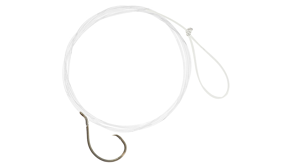 Matzuo 18in Fluorocarbon Circle Snell Hook, Black Chrome, Size 2/0, 213011-2/0