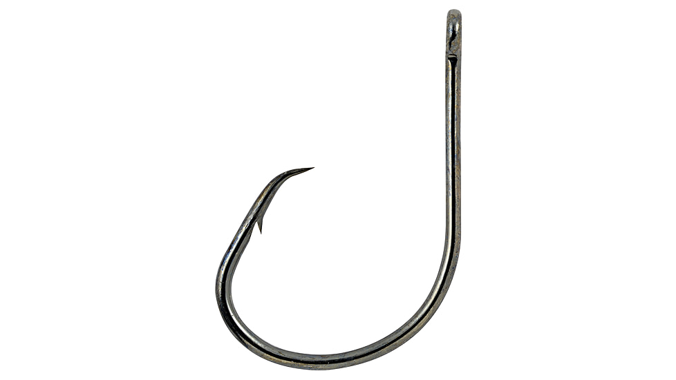 Matzuo Circle Hook, Straight Eye, Black Chrome, Size 1, 122011-1