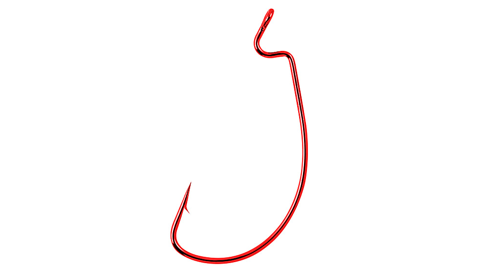 Matzuo Xtra-Wide Gap Worm Hook, Red, SIze #3/0, 110061-3/0