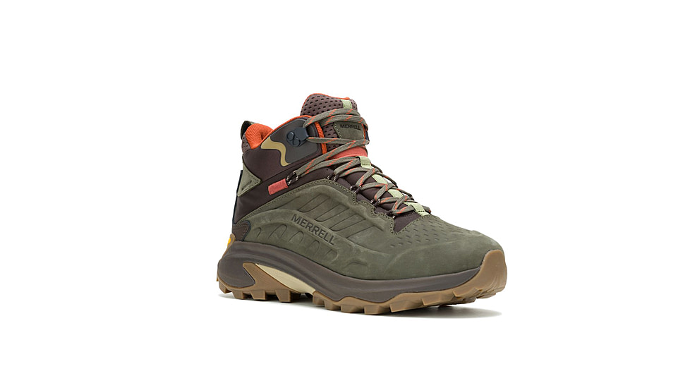 Merrell Moab Speed 2 Leather Mid WP Hiking Shoes - Mens, Olive, 10.5 US, J037781-10.5