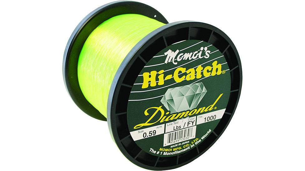 Momoi Hi-Catch Diamond Mono Line 100lb 1000yd Hi-Vis Yellow, 13100