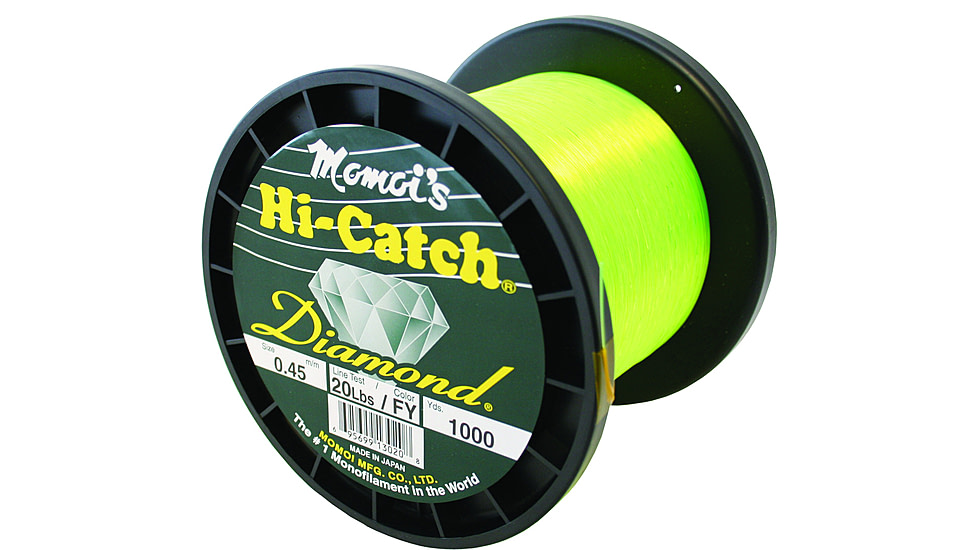 Momoi Hi-Catch Diamond Mono Line 20lb 1000yd Hi-Vis Yellow, 13020