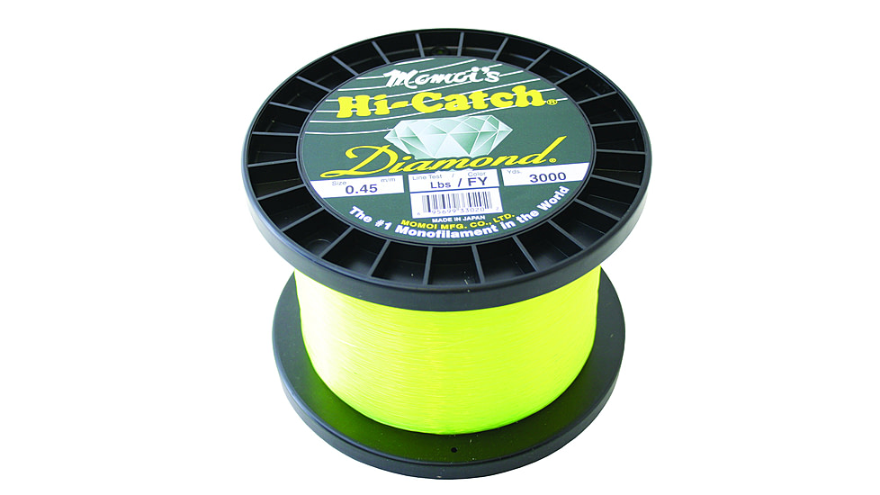 Momoi Hi-Catch Diamond Mono Line 30lb 3000yd Hi-Vis Yellow, 33030