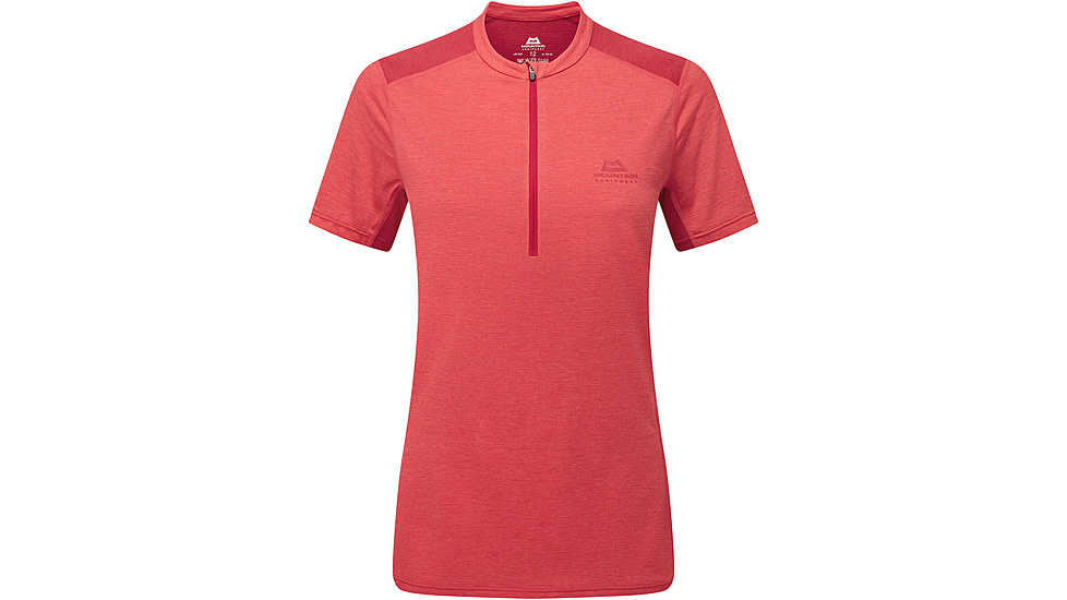 Mountain Equipment Nava Short Sleeve Zip T - Womens, Hibiscus/Capsicum, 14, ME-006653HC-14