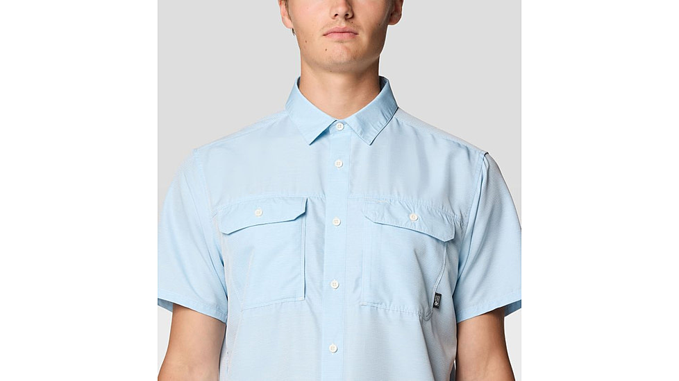 Mountain Hardwear Canyon Short Sleeve - Mens, Blue Chambray, XL, 190423042913