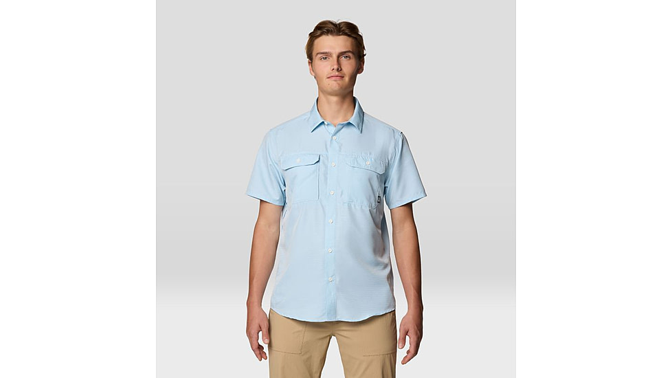 Mountain Hardwear Canyon Short Sleeve - Mens, Blue Chambray, XL, 190423042913