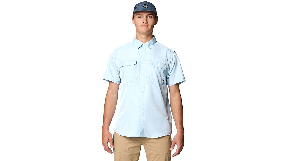 Mountain Hardwear Canyon Short Sleeve - Mens, Blue Chambray, XL, 190423042913
