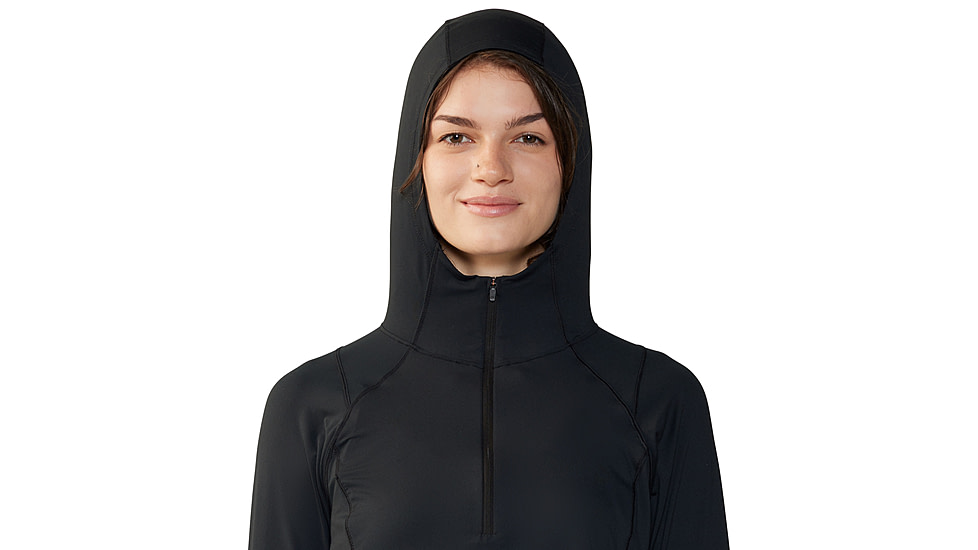 Mountain Hardwear Crater Lake Half Zip Crop Hoody - Womens, 010, M, 2068771-010-M