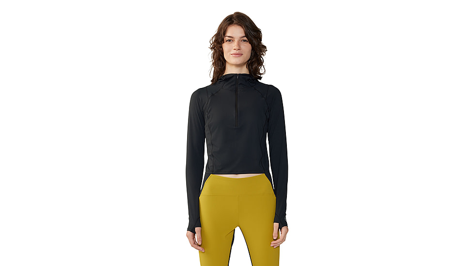 Mountain Hardwear Crater Lake Half Zip Crop Hoody - Womens, 010, M, 2068771-010-M
