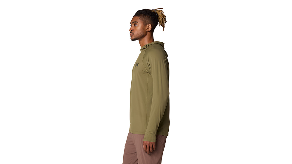 Mountain Hardwear Crater Lake Long Sleeve Hoody - Mens, Combat Green, XL, 190423038169