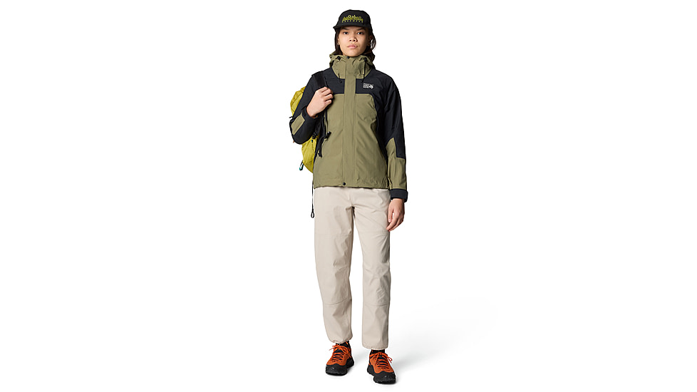 Mountain Hardwear Dry Times Hooded Jacket - Womens, Mission Olive, Black, S, 190423045839