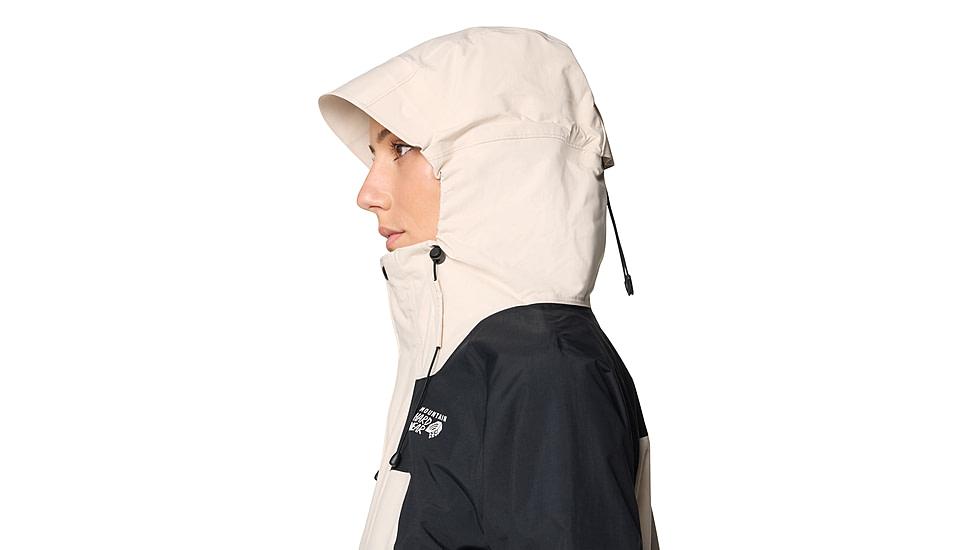 Mountain Hardwear Dry Times Hooded Jacket - Womens, Talc, Black, XL, 190423045792