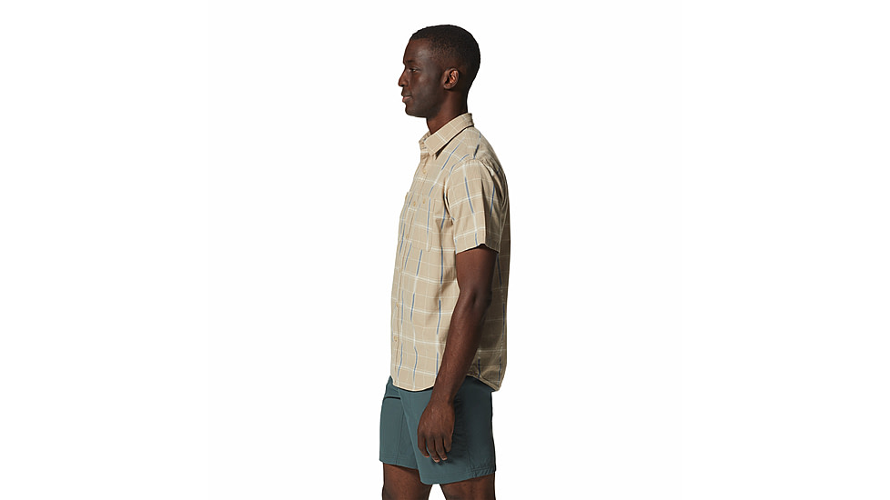 Mountain Hardwear Grove Hide Out Short Sleeve Shirt - Mens, Badlands Windowpane Ikat, Large, 1986831371-Bt-L