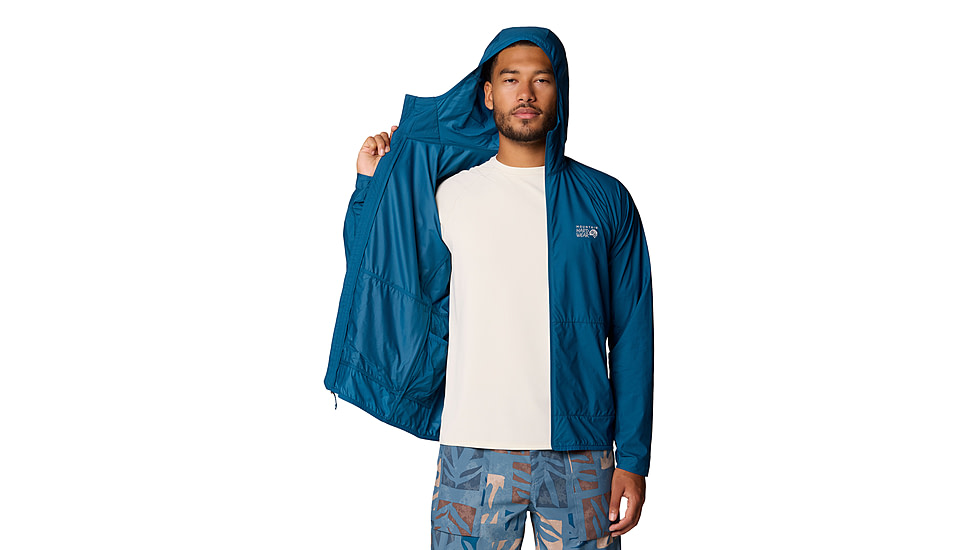 Mountain Hardwear Kor AirShell Hooded Jacket - Mens, Dark Caspian, XL, 190423023585