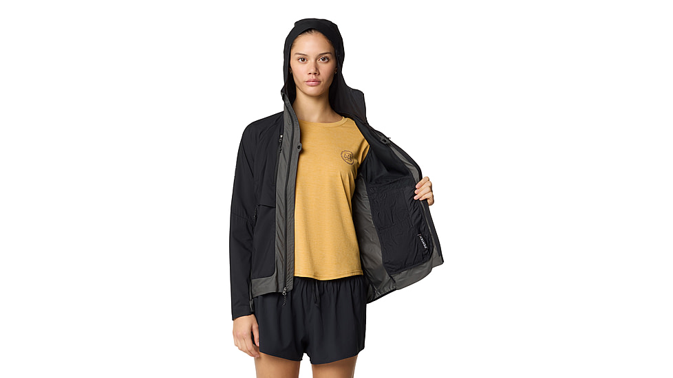 Mountain Hardwear Kor AirShell Hybrid Hooded Jacket - Womens, Black/Volcanic, M, 190423053483