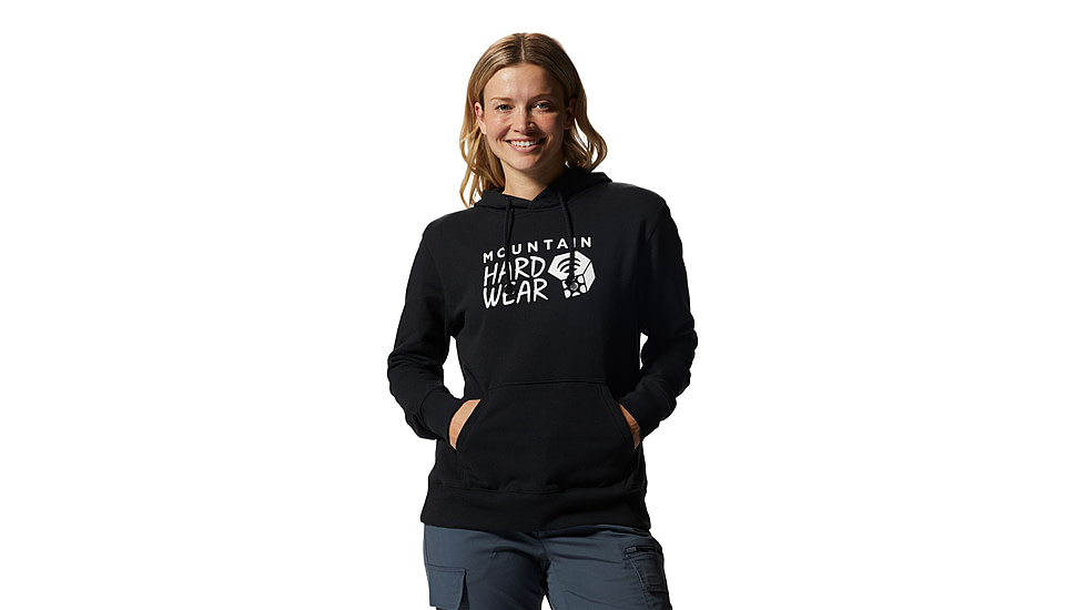 Mountain Hardwear Logo Pullover Hoody - Womens, Black, Small, 2016791010-Black-S